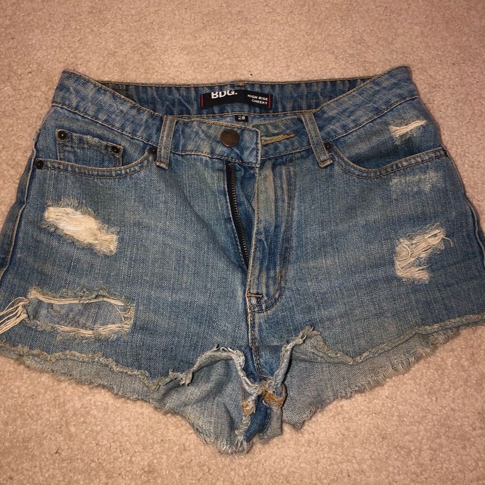 BDG high rise jean shorts.